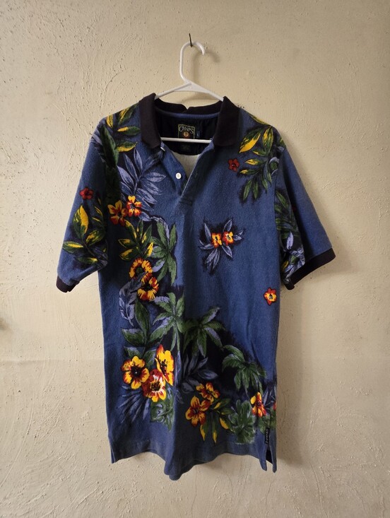 Chaps Other - Chaps Men’s Blue Polo with Tropical Floral Print